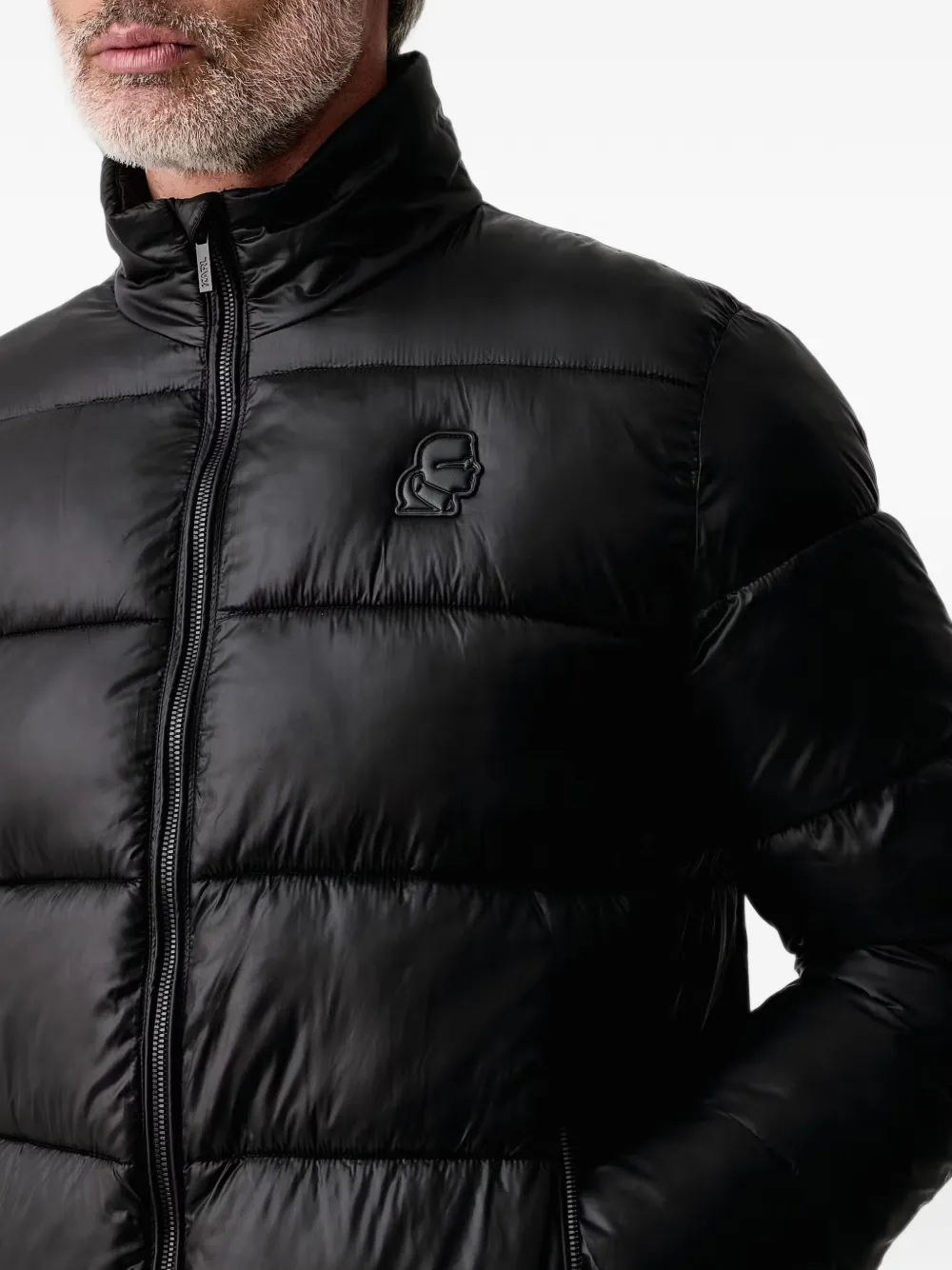 Karl Lagerfeld Gewatteerd jack met logopatch Zwart