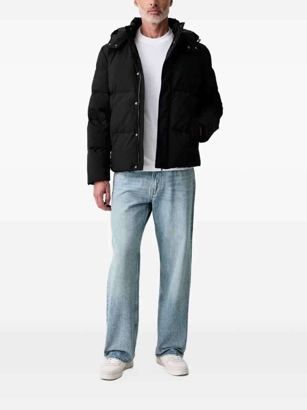 GUESS USA hooded quilted jacket Zwart