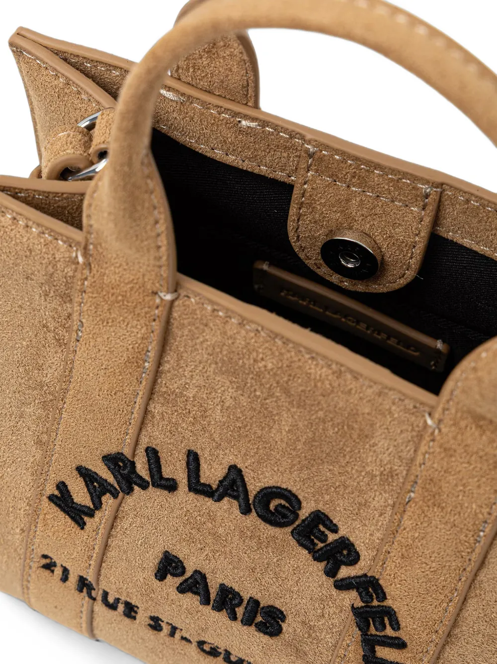 Karl Lagerfeld Rue St-Guillaume mini-shopper van imitatiesuède Beige
