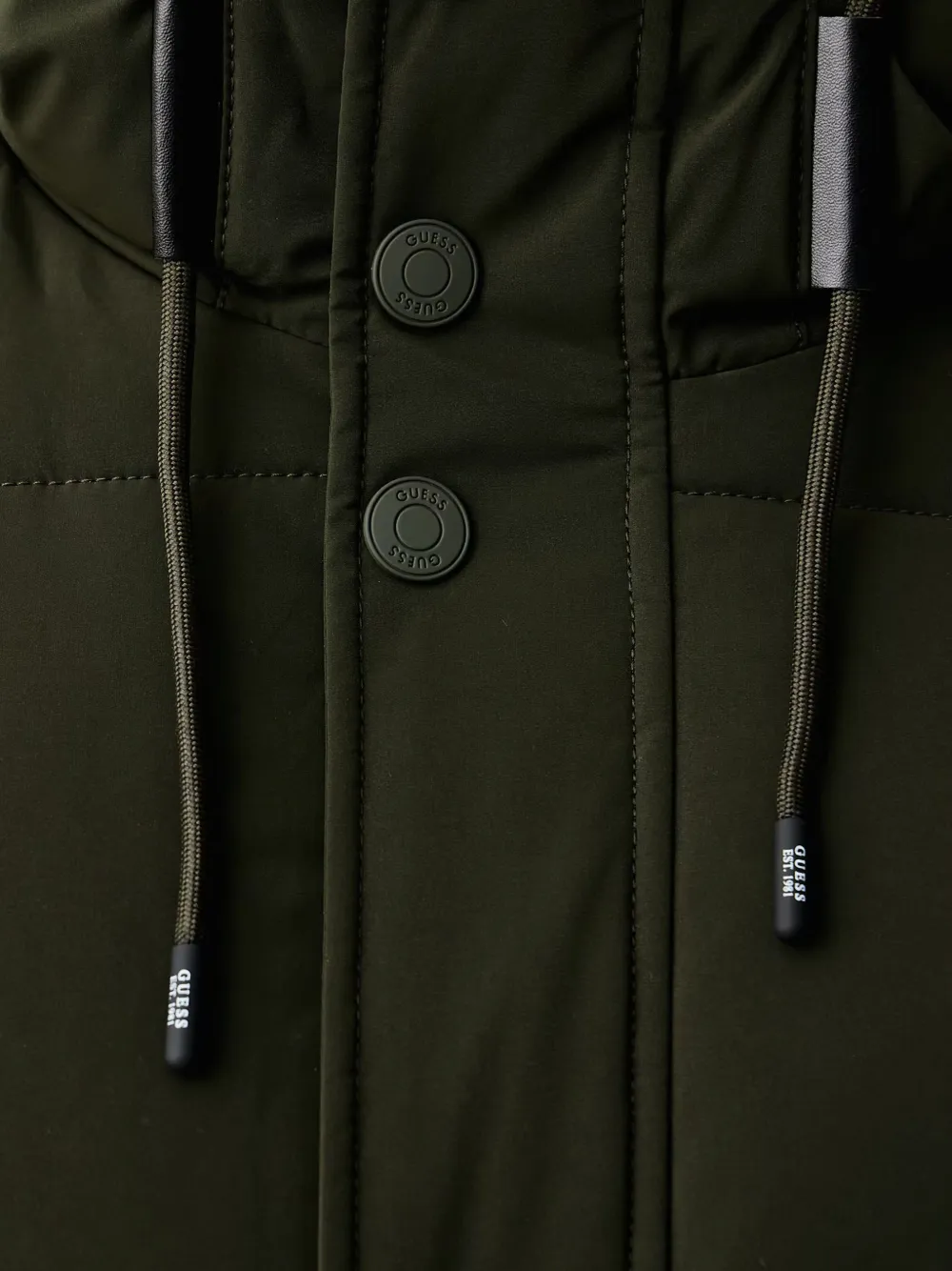 GUESS USA quilted hooded jacket Groen