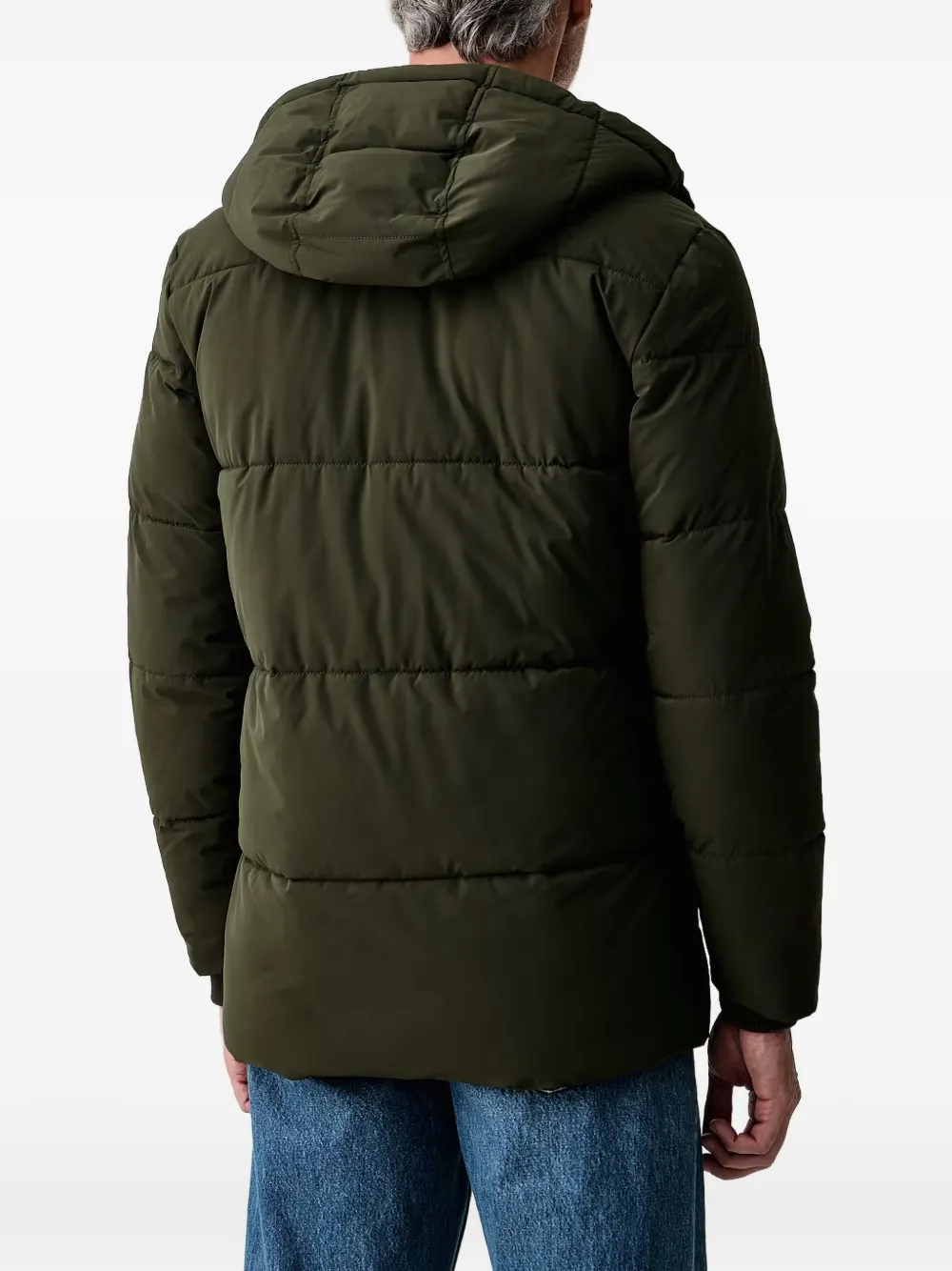 GUESS USA quilted hooded jacket Groen