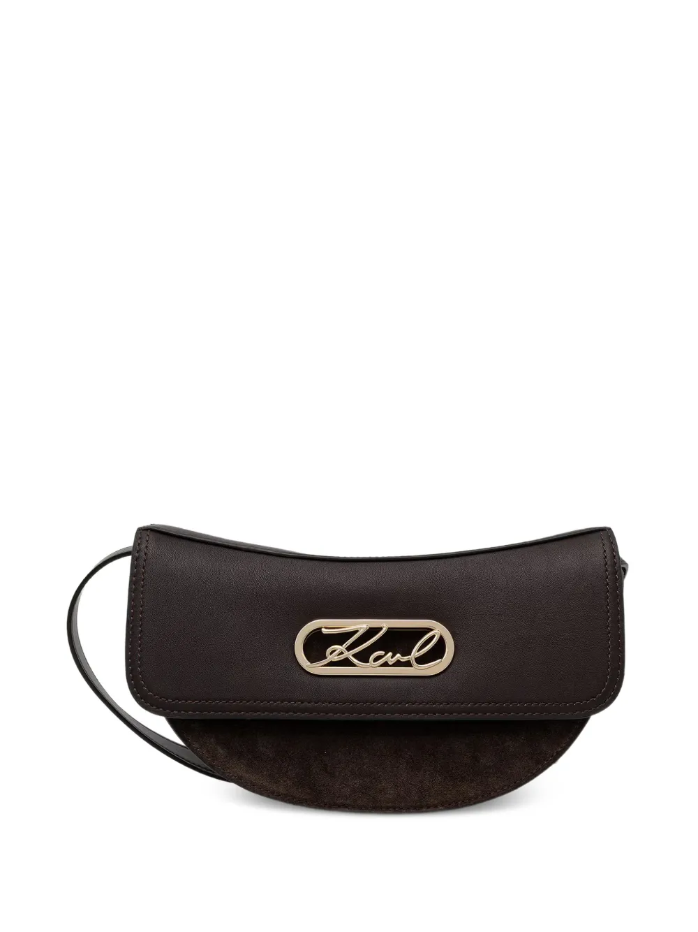 Karl Lagerfeld Borsa a tracolla con applicazione logo - Marrone