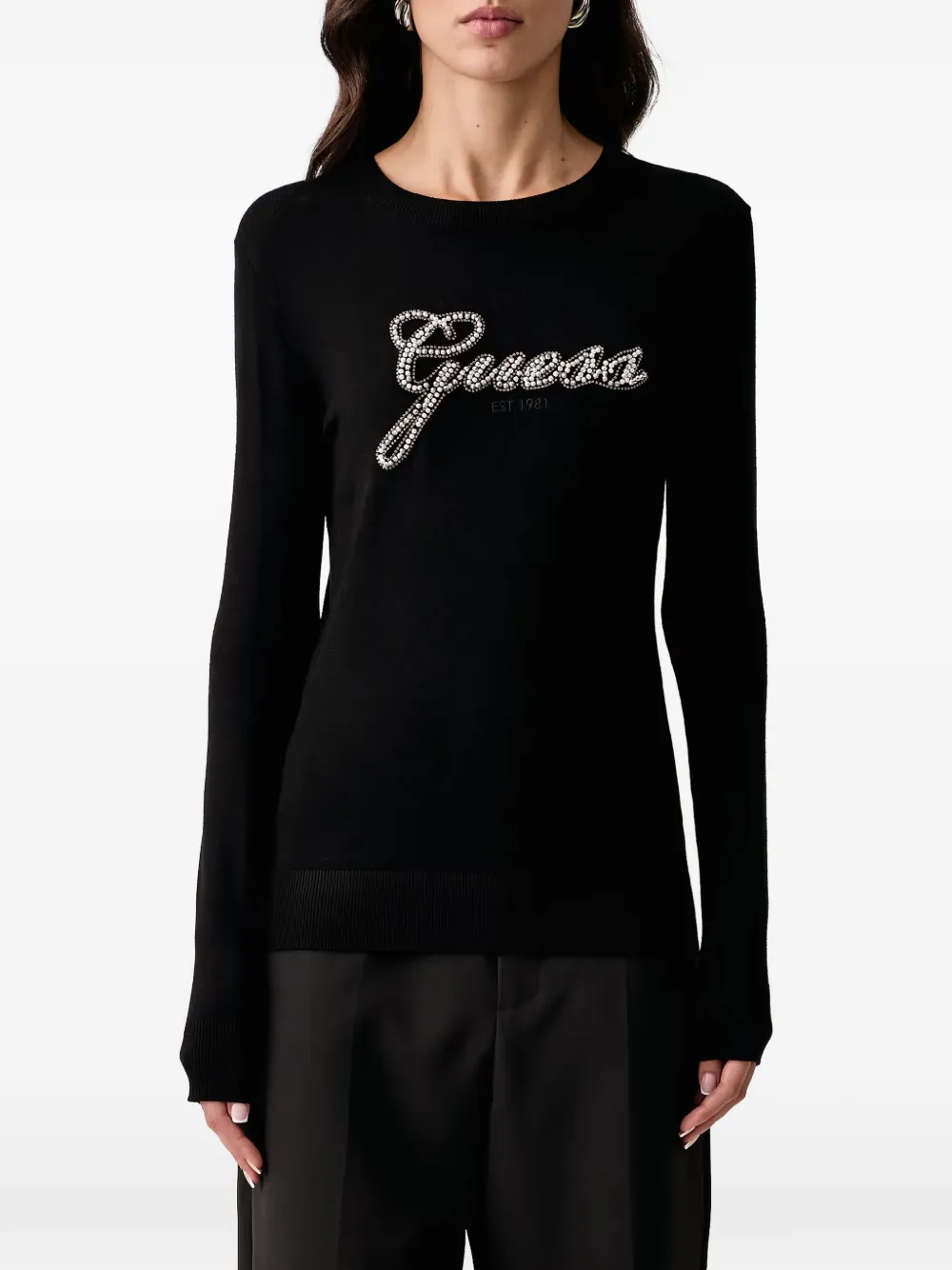 GUESS USA Trui verfraaid met logo Zwart