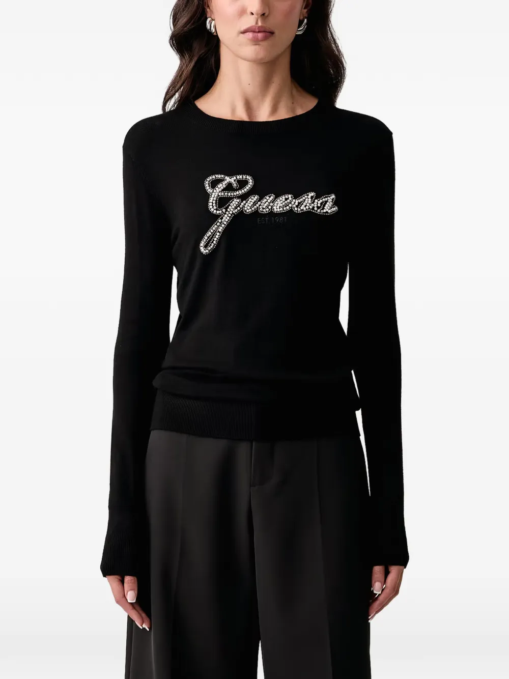 GUESS USA Trui verfraaid met logo Zwart