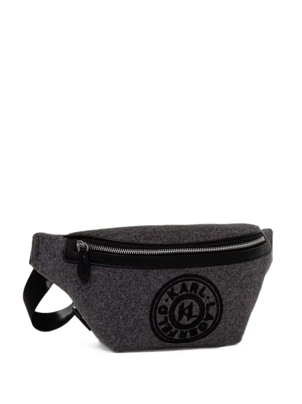 Karl Lagerfeld logo-patch belt bag - Gris