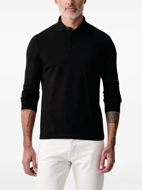 Karl Lagerfeld logo-intarsia long-sleeve polo shirt
