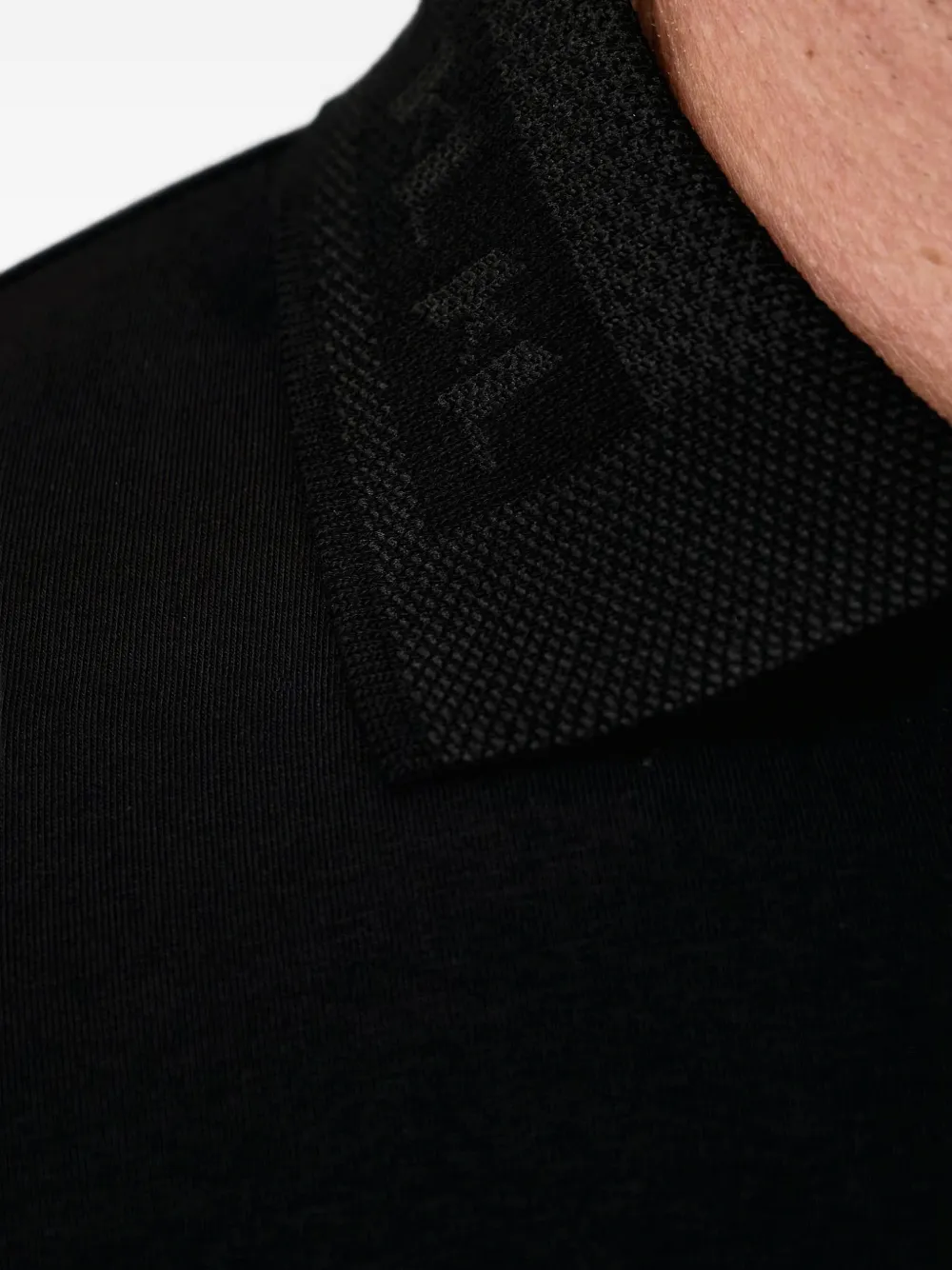 Karl Lagerfeld Poloshirt met lange mouwen en logo-intarsia Zwart