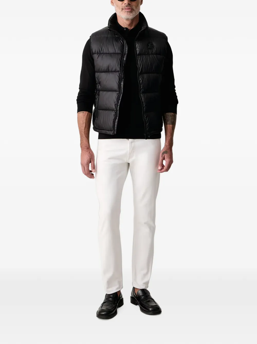 Karl Lagerfeld Poloshirt met lange mouwen en logo-intarsia Zwart