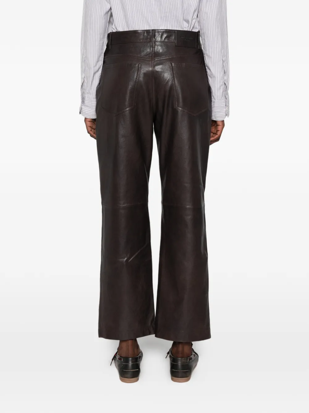 Weekend Max Mara Leren broek Bruin