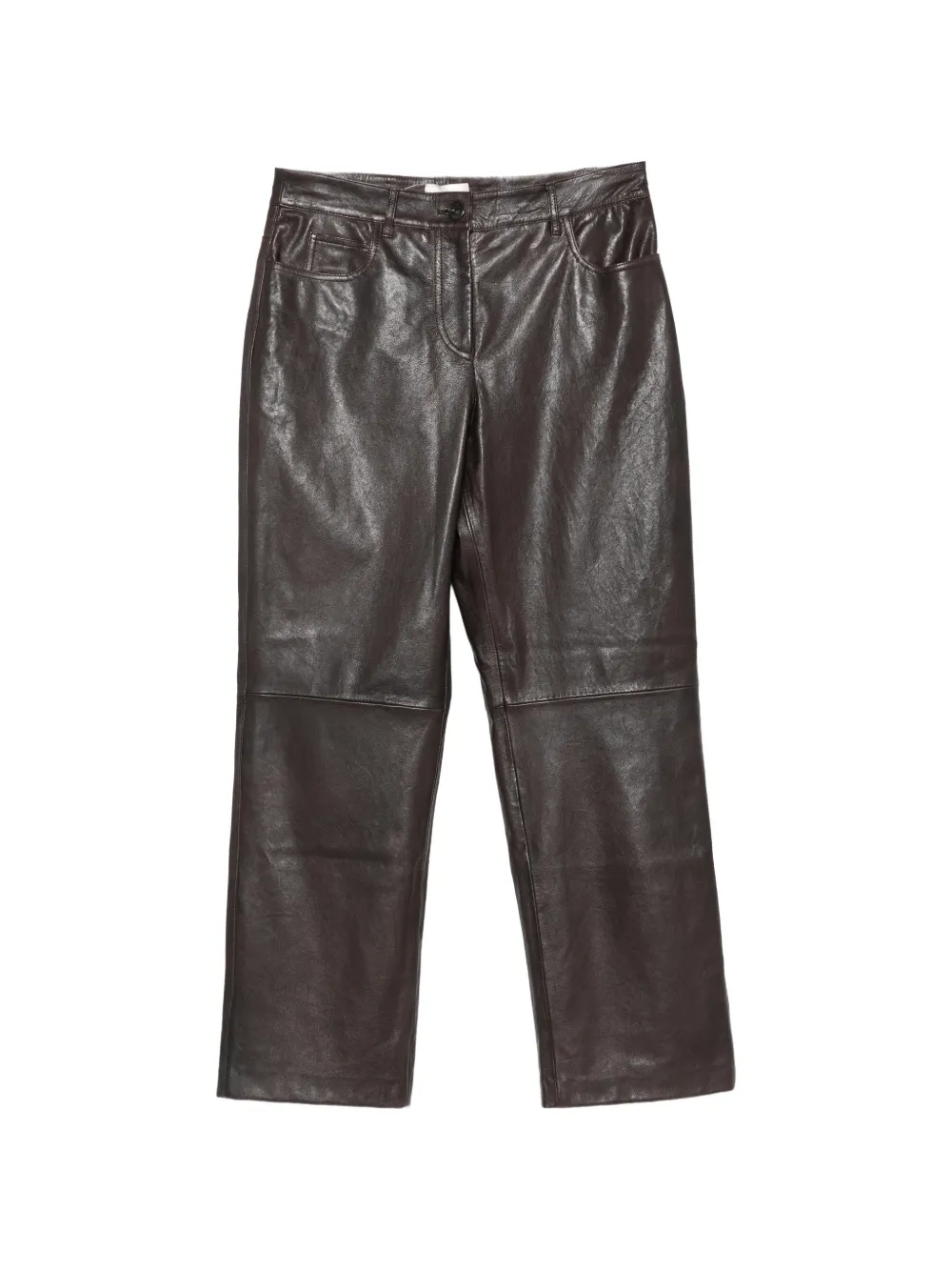 Weekend Max Mara Leren broek Bruin