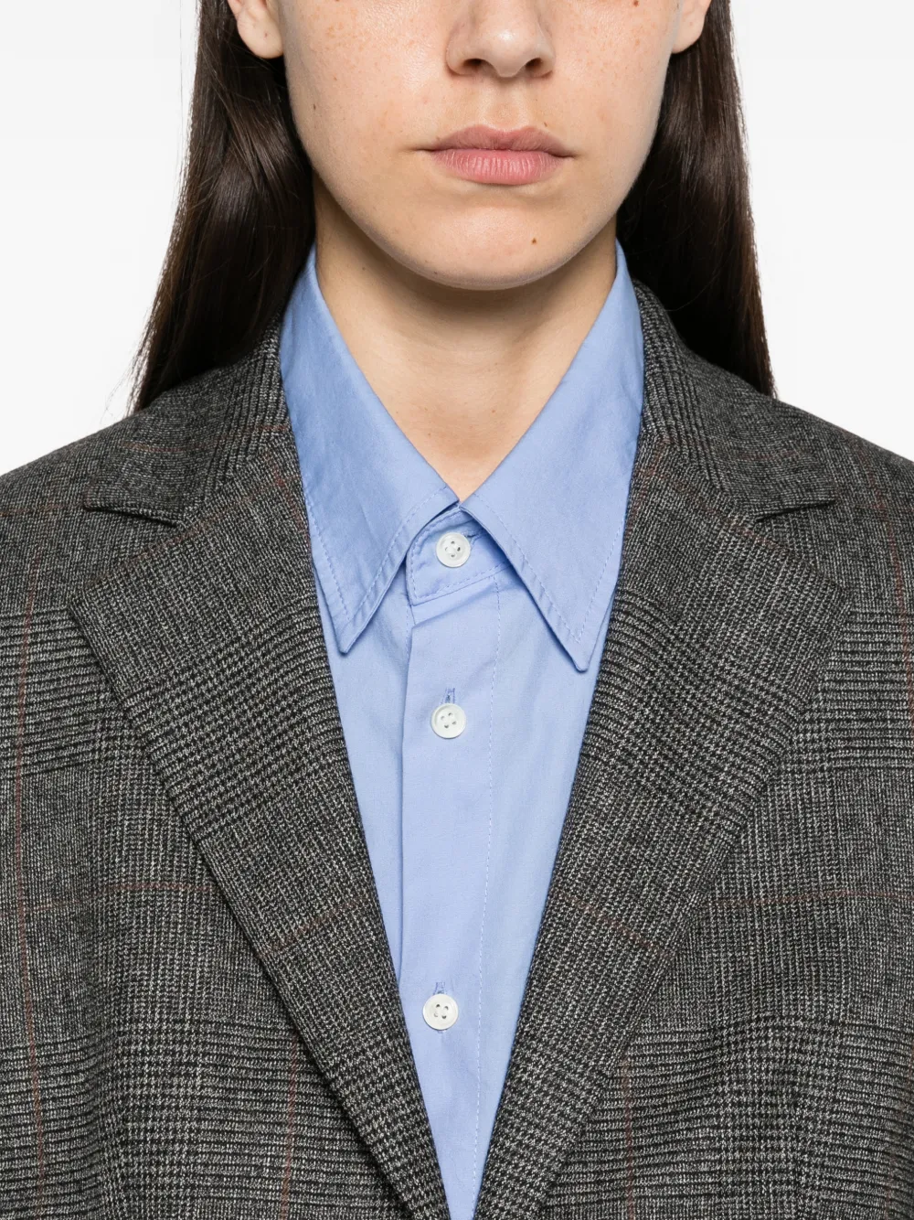 PT Torino Prince of Wales check wool blazer Grijs