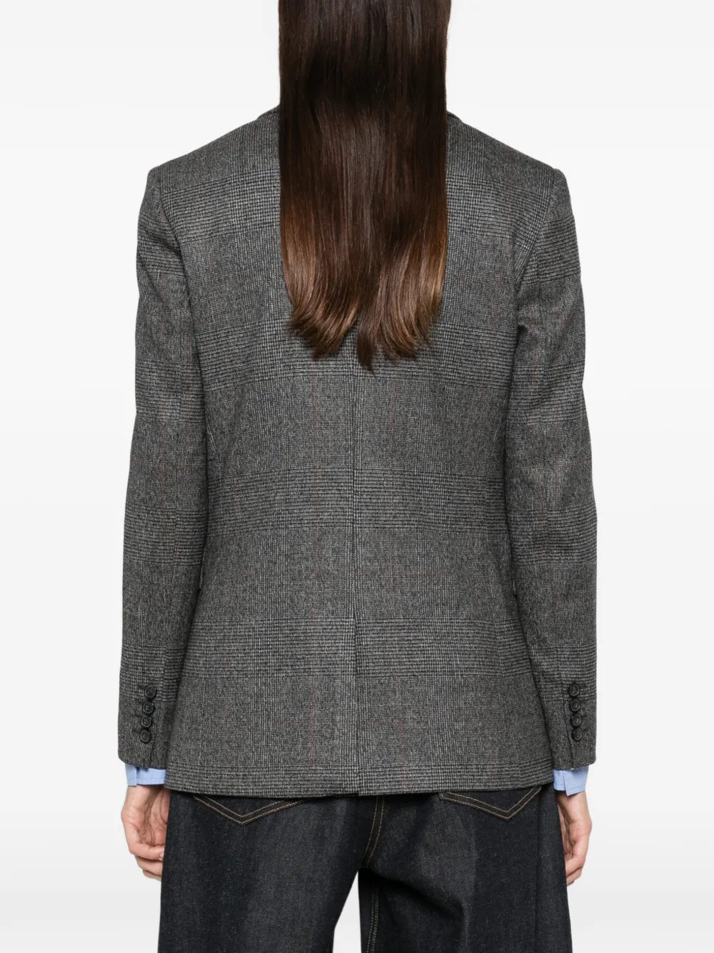PT Torino Prince of Wales check wool blazer Grijs