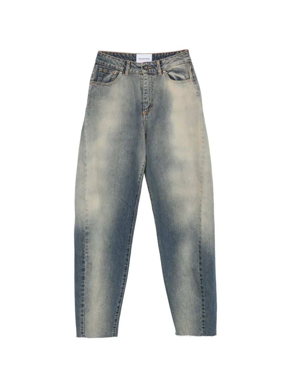 GOD SAVE DENIM faded raw-cut jeans - Blau