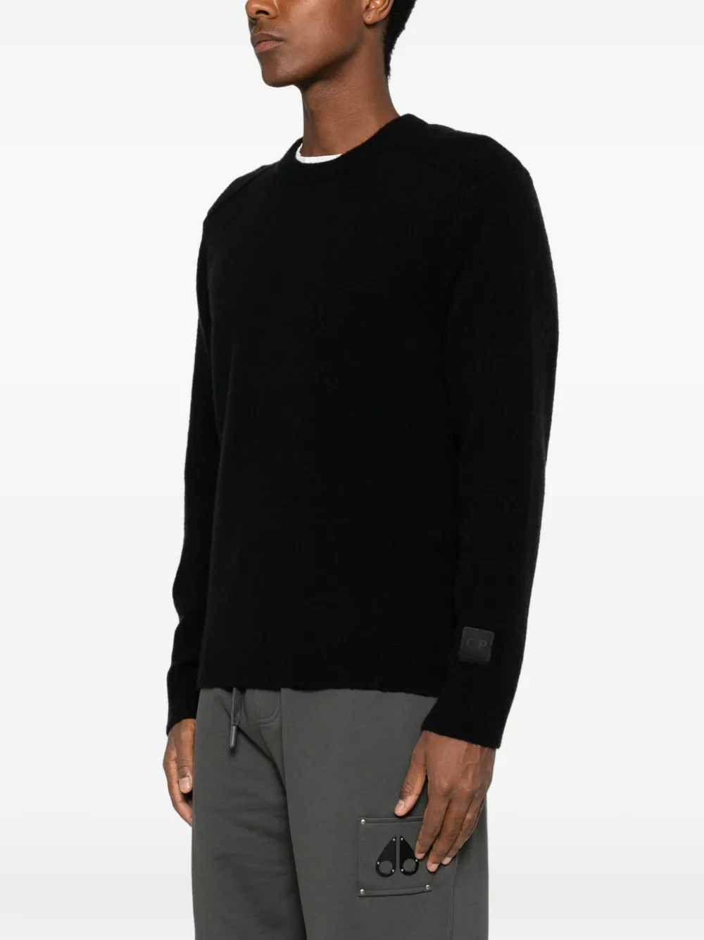 C.P. Company Trui met logopatch Zwart