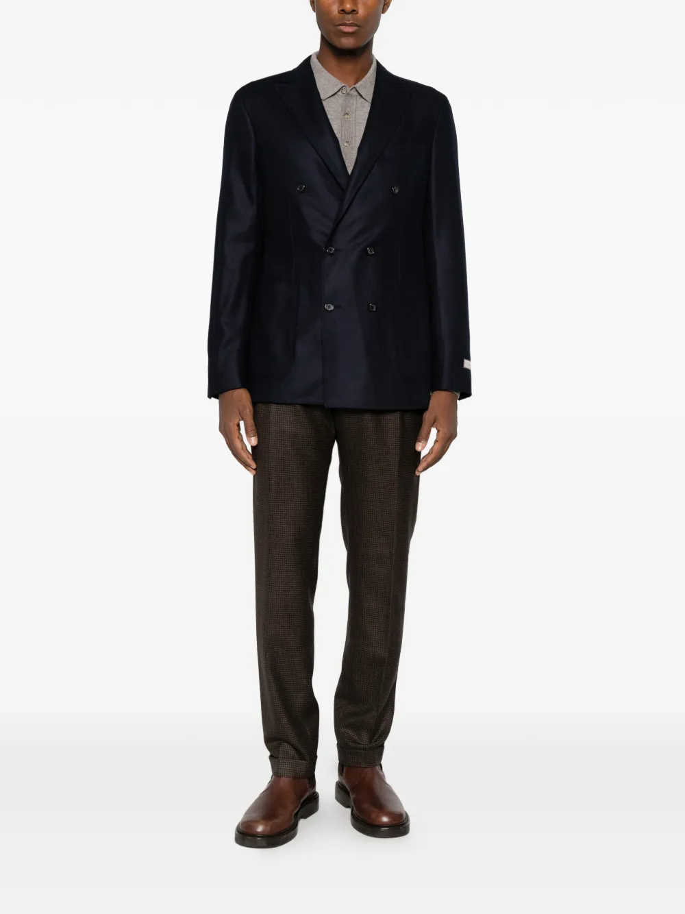 Canali Jack met dubbele rij knopen Blauw