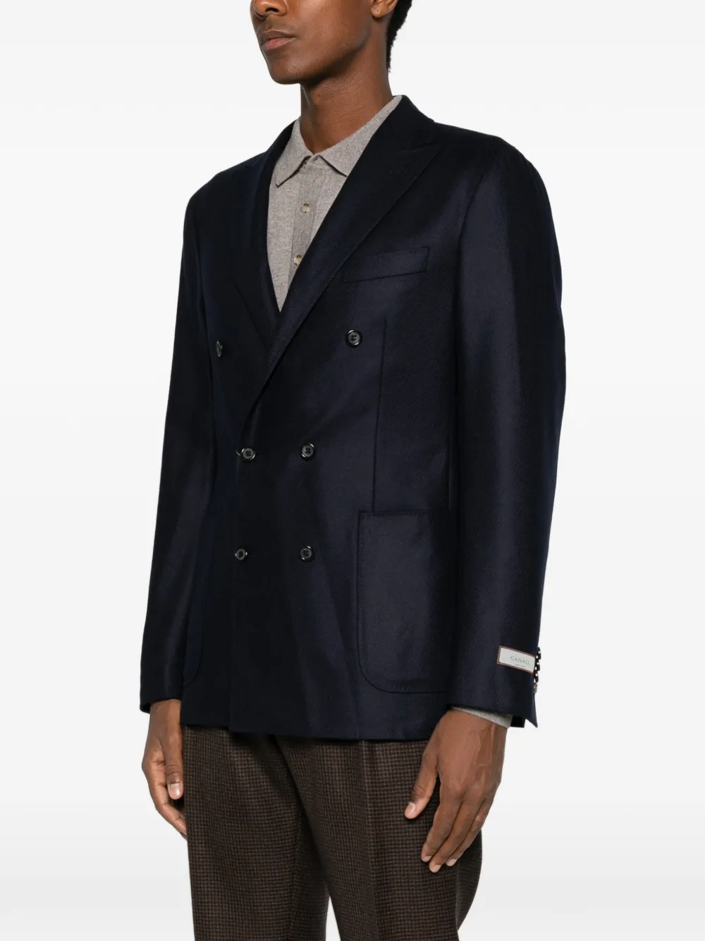 Canali Jack met dubbele rij knopen Blauw
