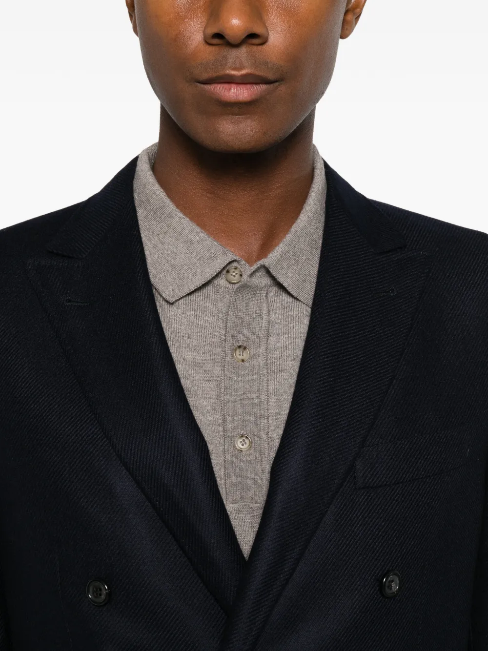Canali Jack met dubbele rij knopen Blauw