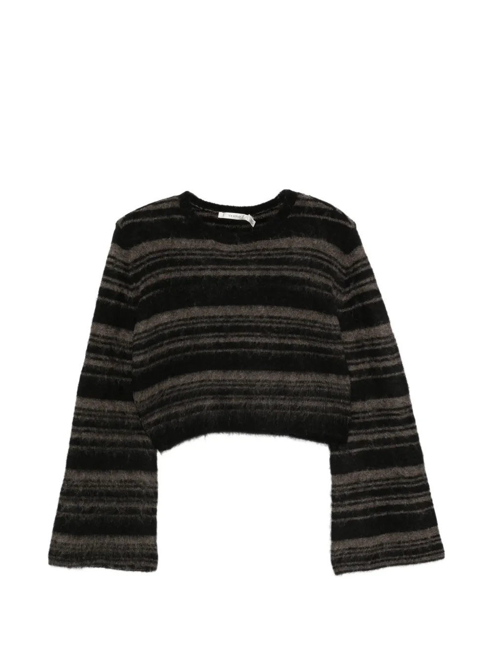 Gestuz GZsida striped cropped sweater Zwart