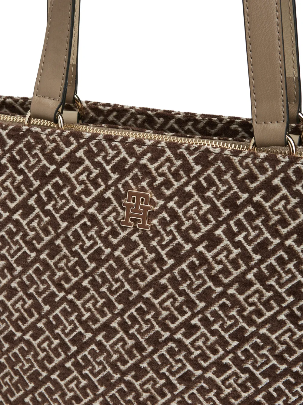 Tommy Hilfiger Shopper met monogramprint Bruin