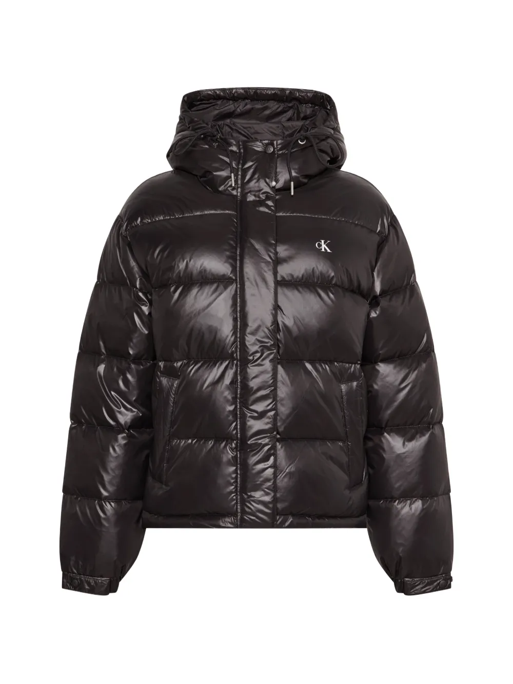 Calvin Klein hooded puffer jacket Zwart