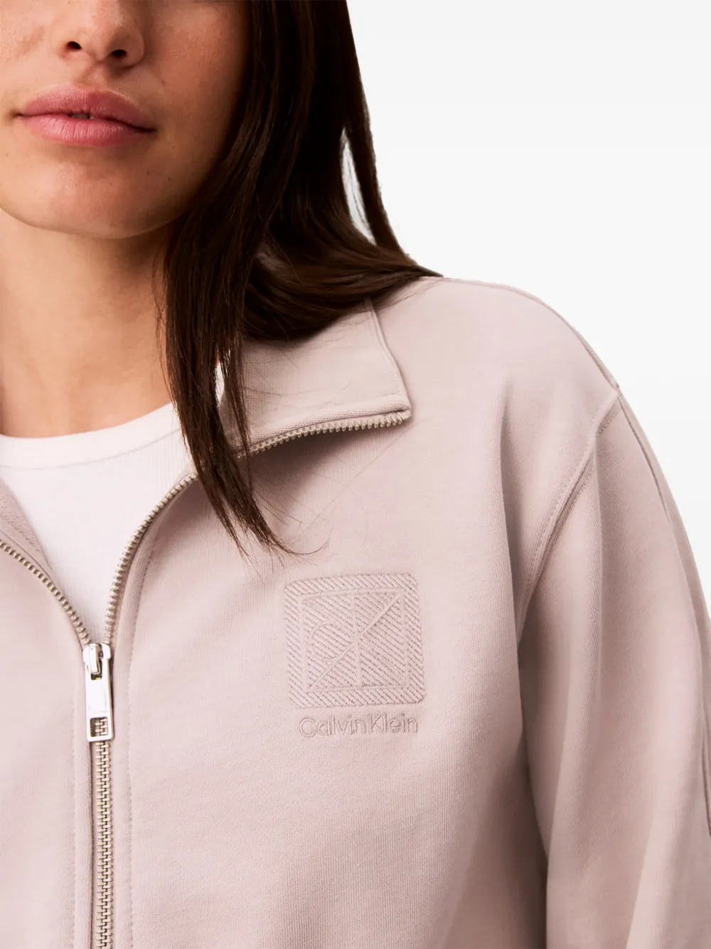 Calvin Klein Sweater met geborduurd logo Roze