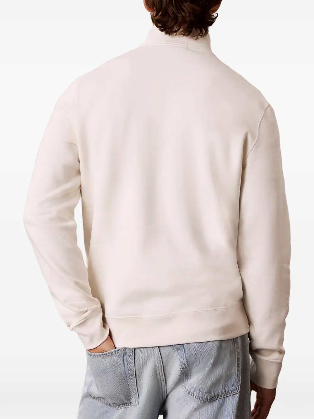 Calvin Klein Sweater met geborduurd logo Beige