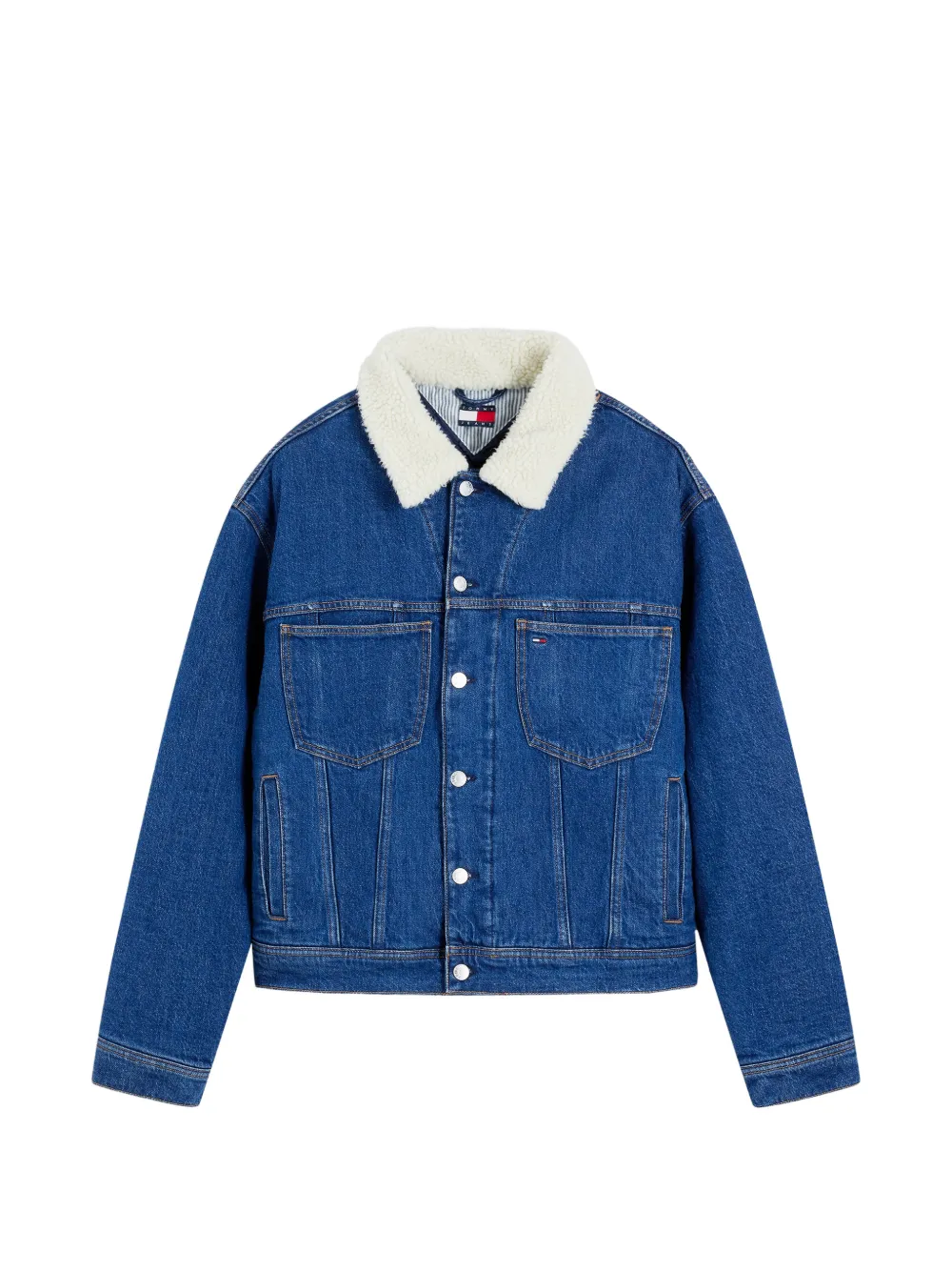 Tommy Hilfiger teddy-collar denim jacket - Bleu