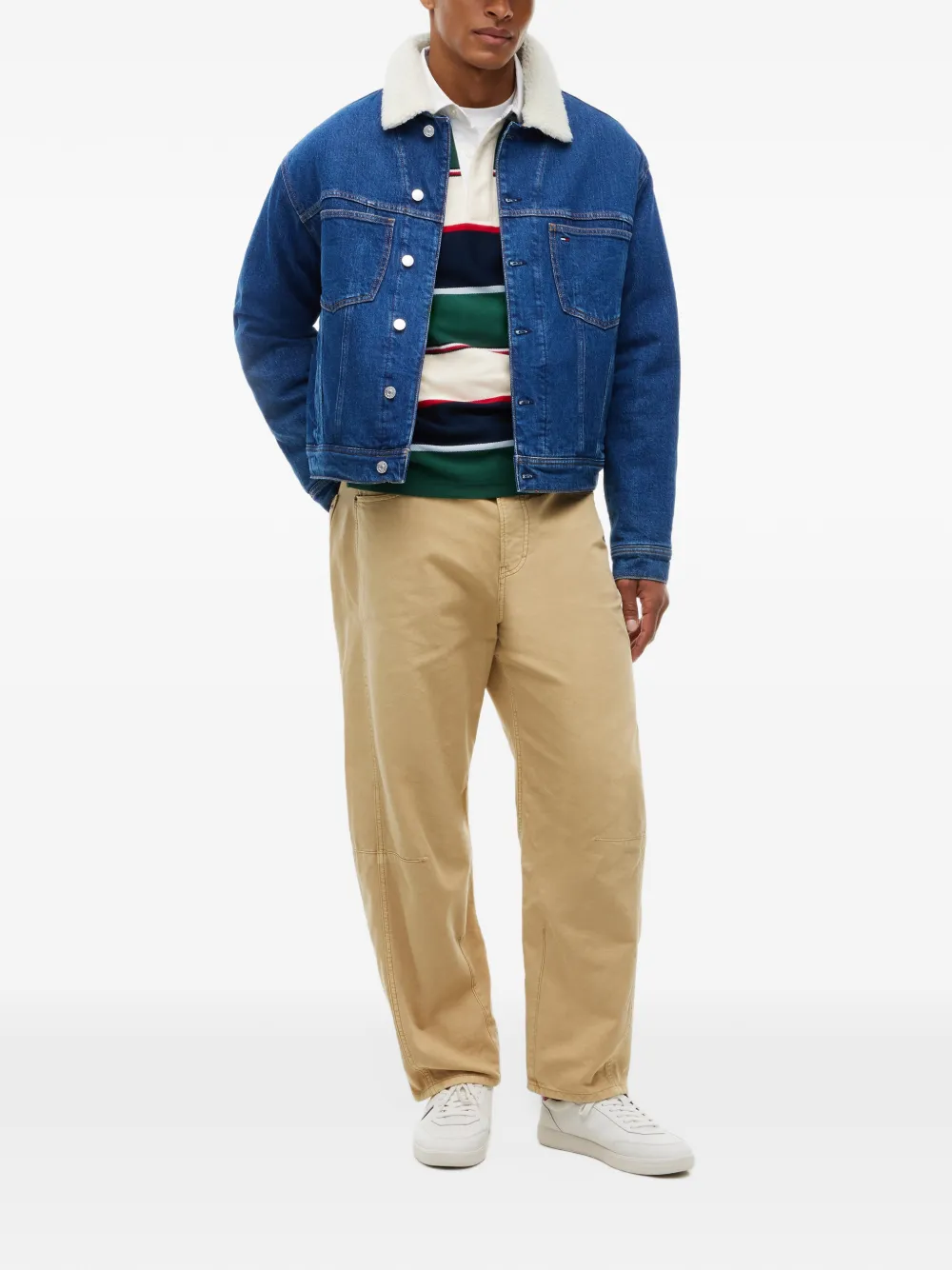 Tommy Hilfiger Denim jack met teddykraag Blauw