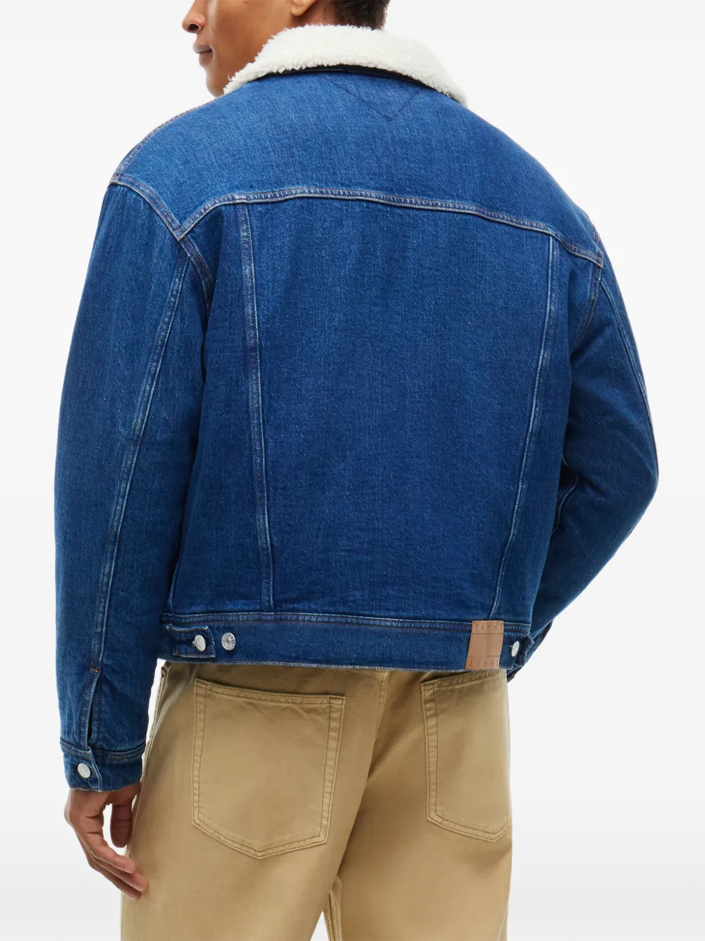 Tommy Hilfiger Denim jack met teddykraag Blauw