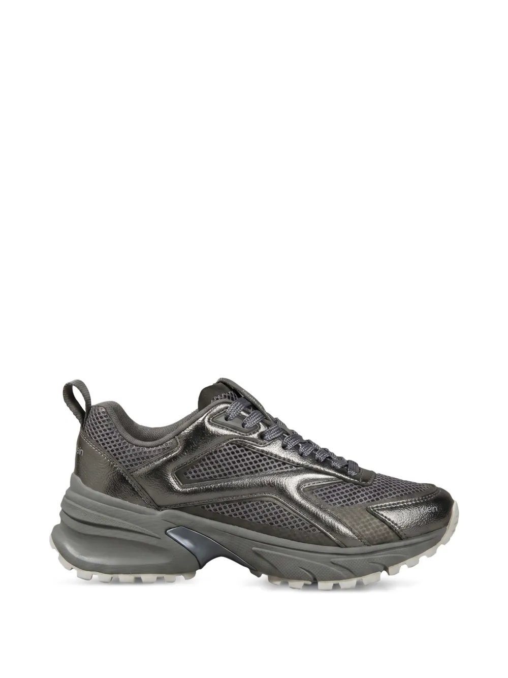 Calvin Klein metallic-effect mesh sneakers - Grigio