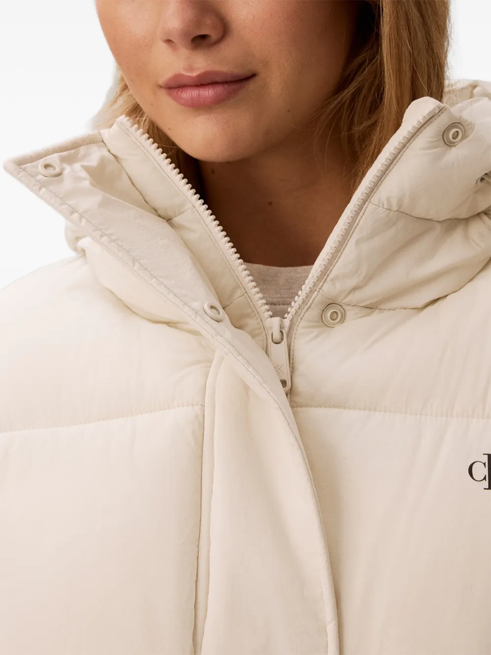 Calvin Klein Donsjack met capuchon Beige
