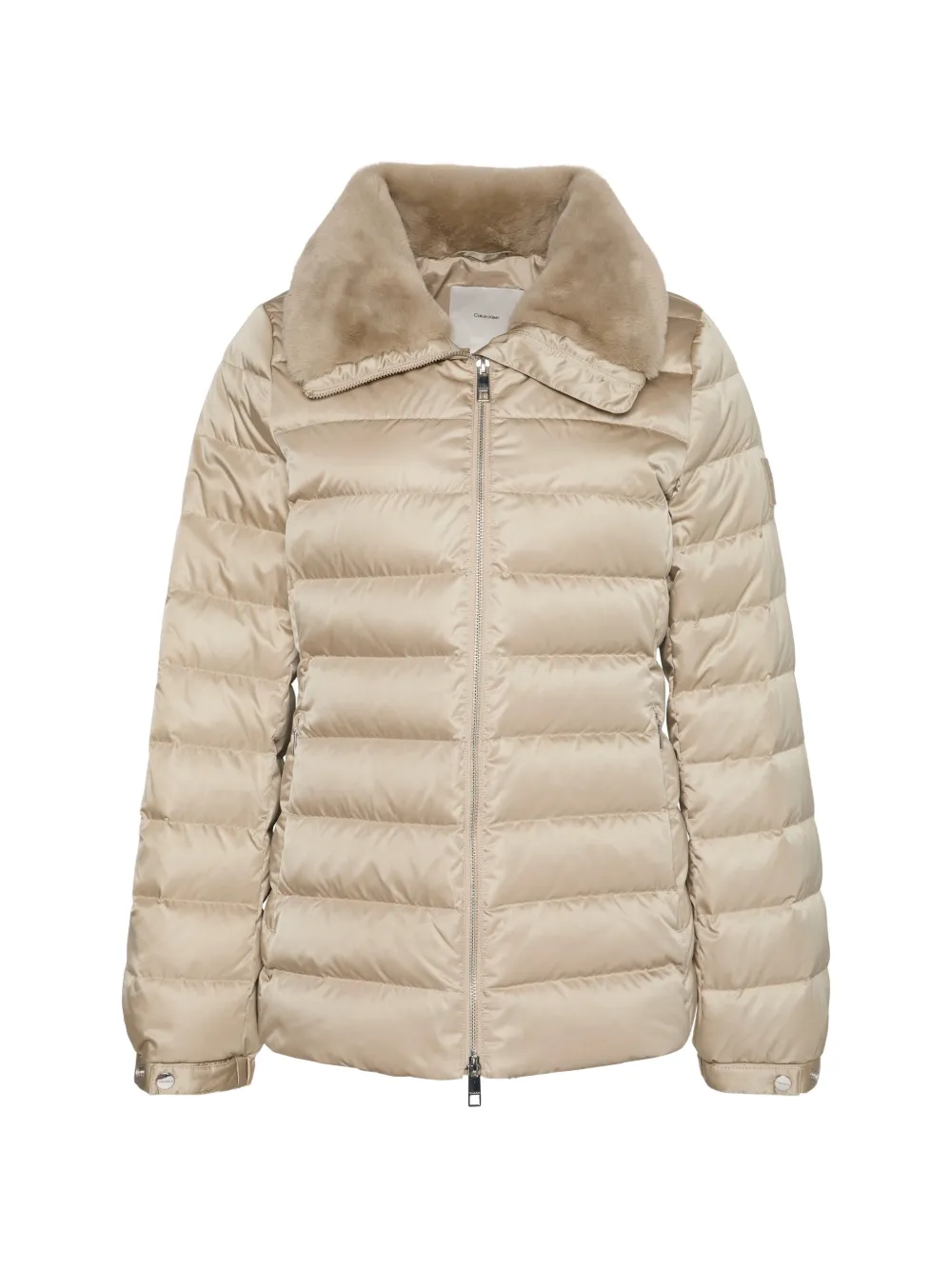 Calvin Klein faux-fur collar puffer jacket - Tons neutres Calvin Klein faux-fur collar puffer jacket - Tons neutres