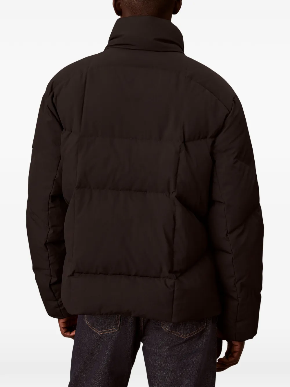 Calvin Klein Gewatteerd donsjack met geborduurd logo Zwart