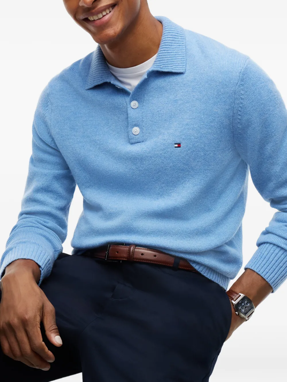 Tommy Hilfiger Poloshirt met geborduurd logo Blauw