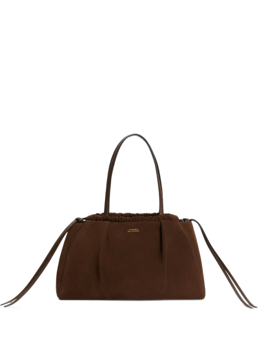 Tommy Hilfiger drawstring suede shoulder bag - Braun