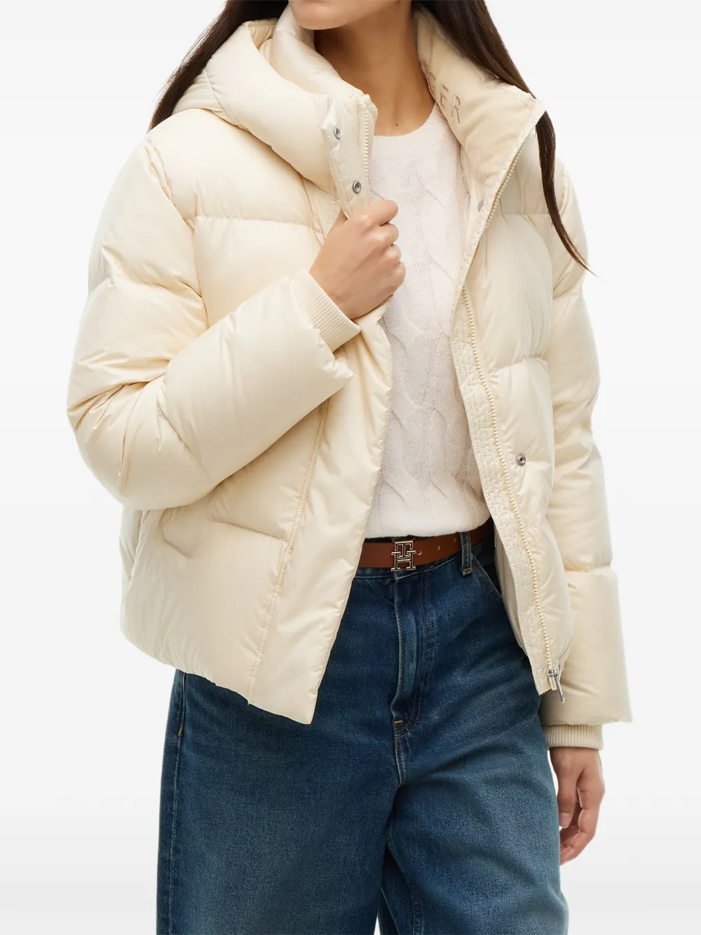 Tommy Hilfiger Gevoerd jack met capuchon Beige