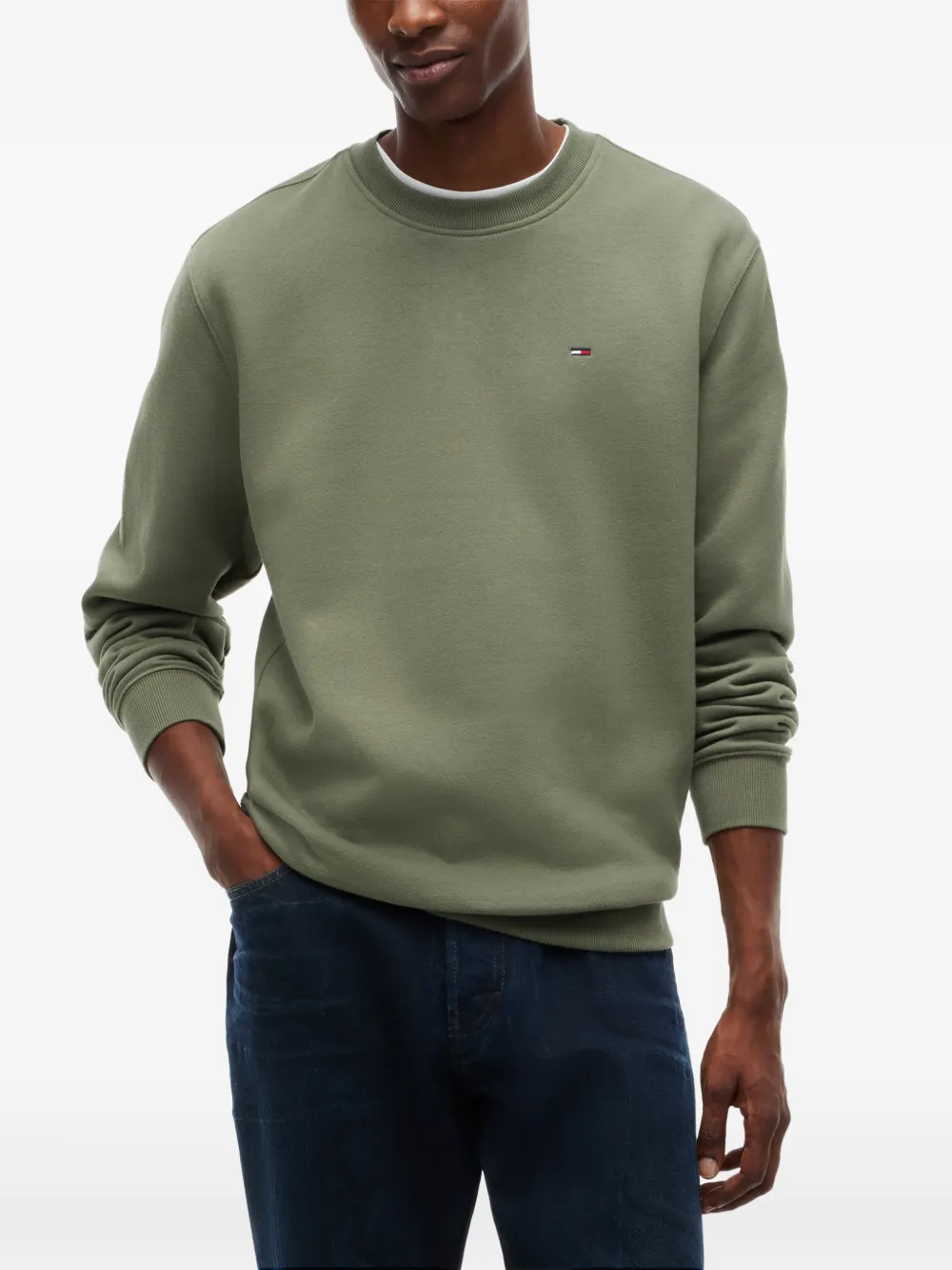 Tommy Hilfiger Sweater met geborduurd logo Groen