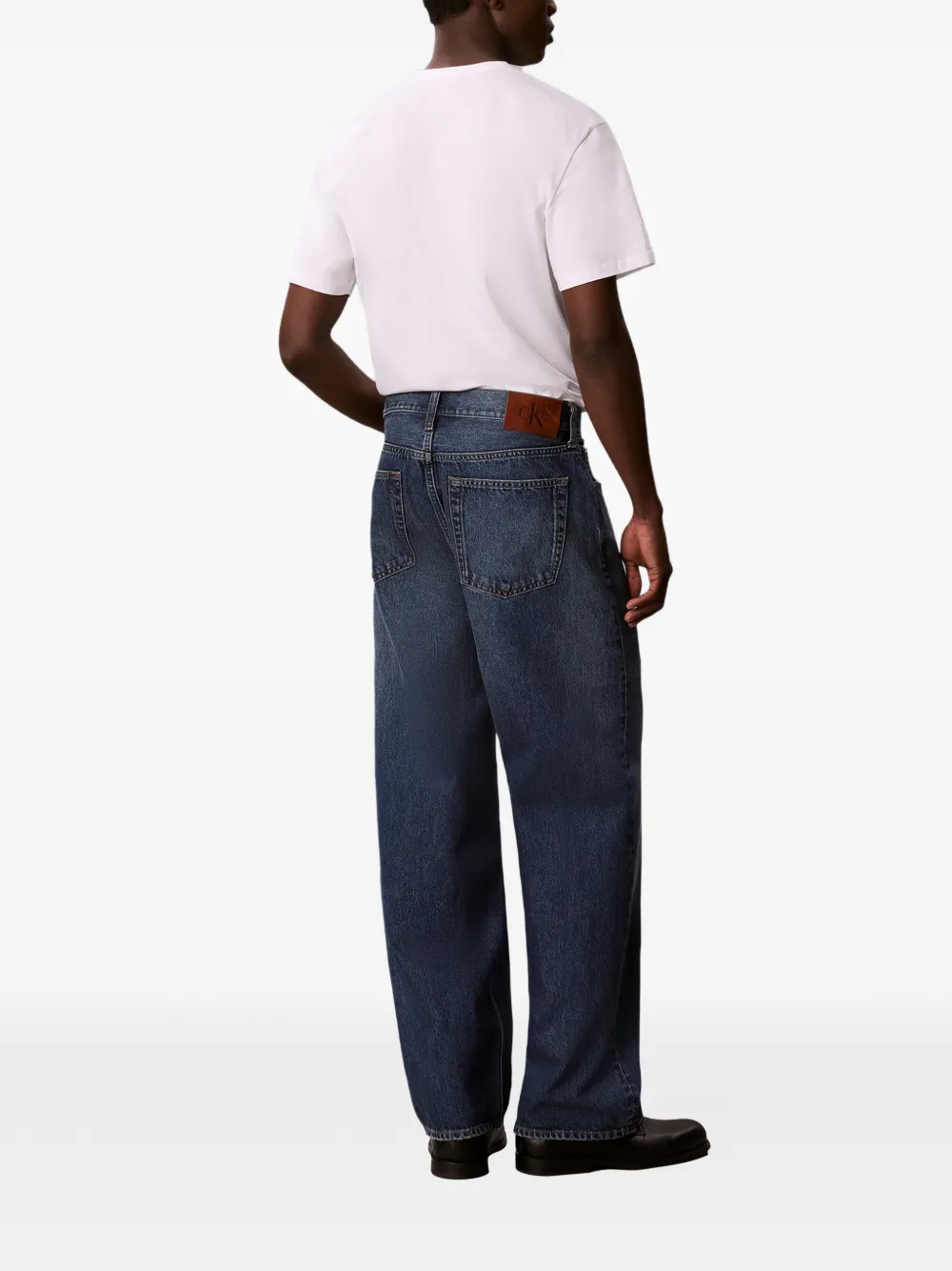 Calvin Klein Jeans met vervaagd effect en logopatch Blauw