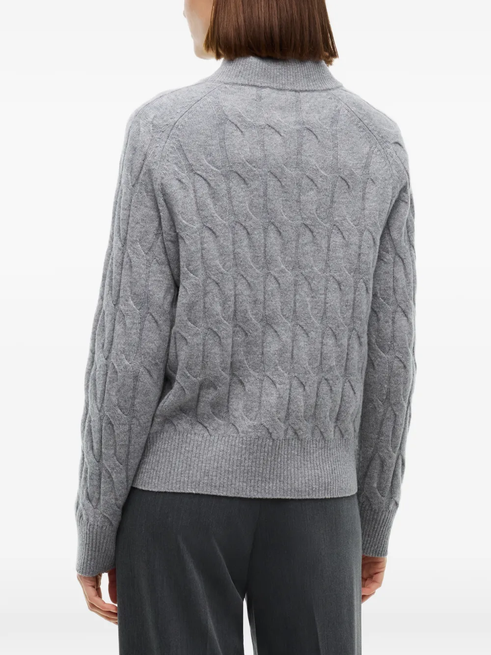 Tommy Hilfiger Kabelgebreide trui met knopen Grijs