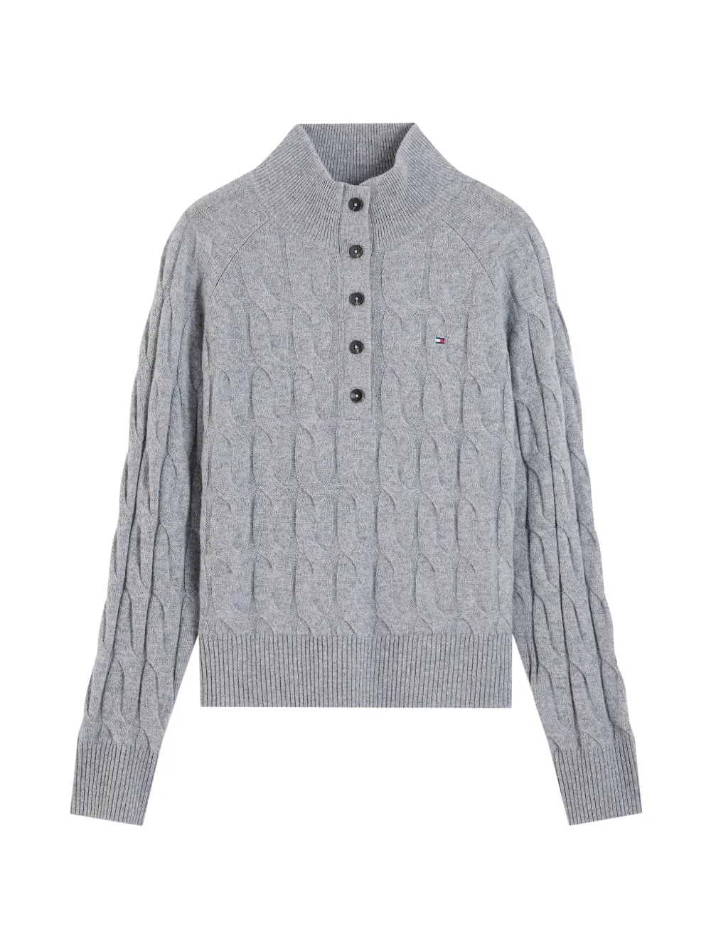 Tommy Hilfiger cable-knit button-up sweater - Grau