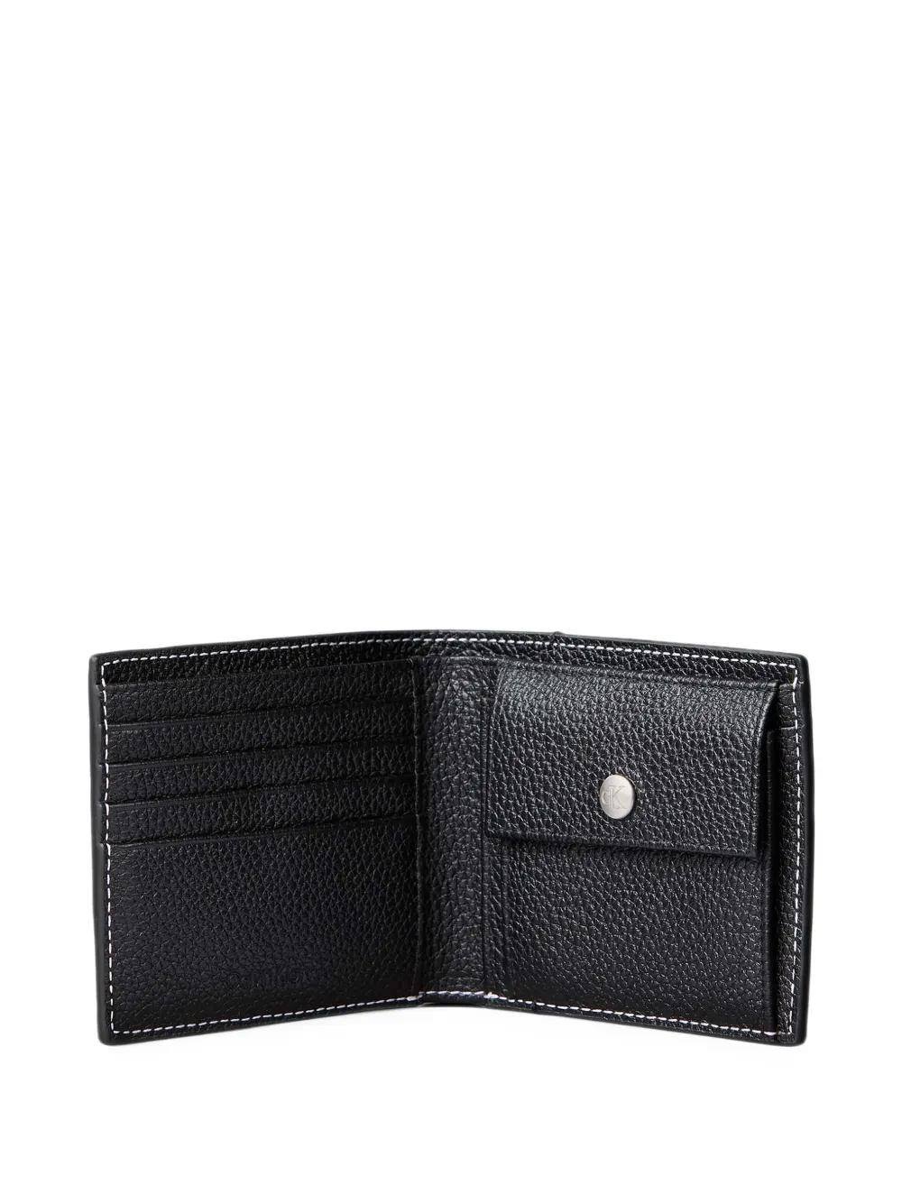 Calvin Klein Portemonnee met logo-print en stiksels Zwart