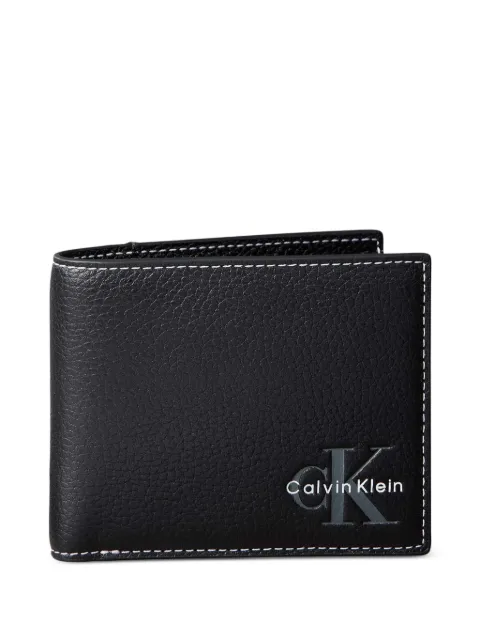 Calvin Klein logo-print topstitched wallet