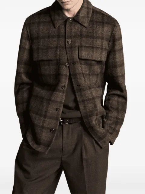 Vince check-pattern button-up jacket