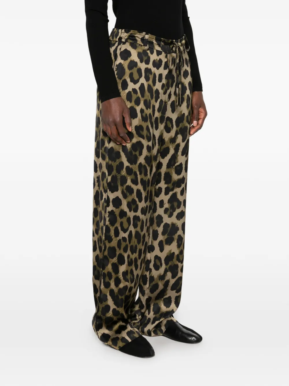 IMPERIAL Broek met luipaardprint Groen