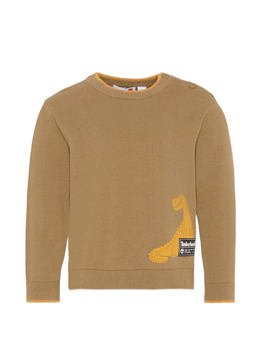 Timberland Kids graphic-knit button-shoulder sweater - Toni neutri
