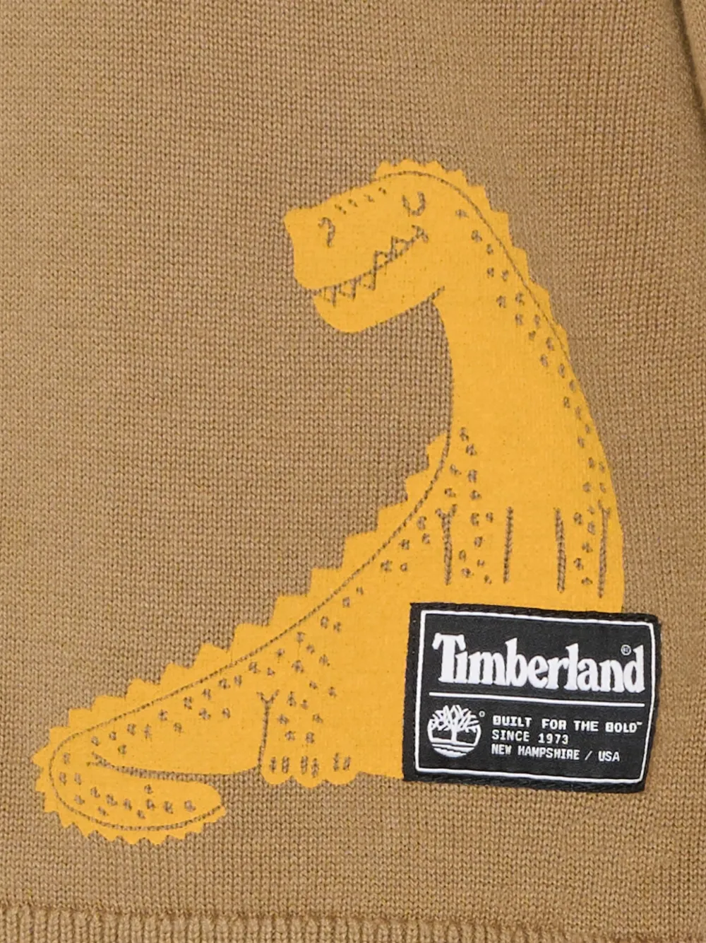 Timberland Kids Gebreide trui met knopen en grafische print Beige