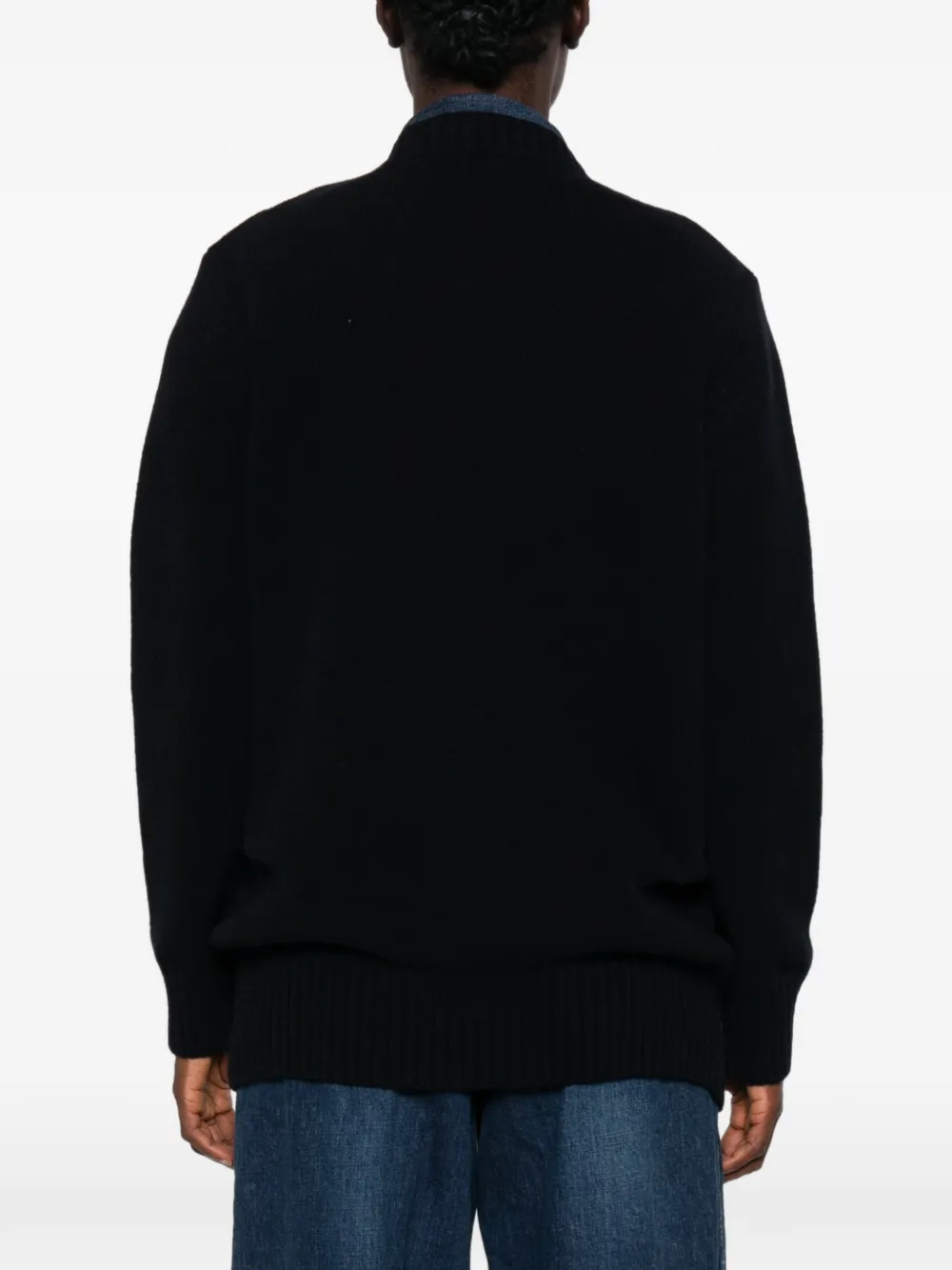 sacai Jack met denim vlakken en knopen Blauw