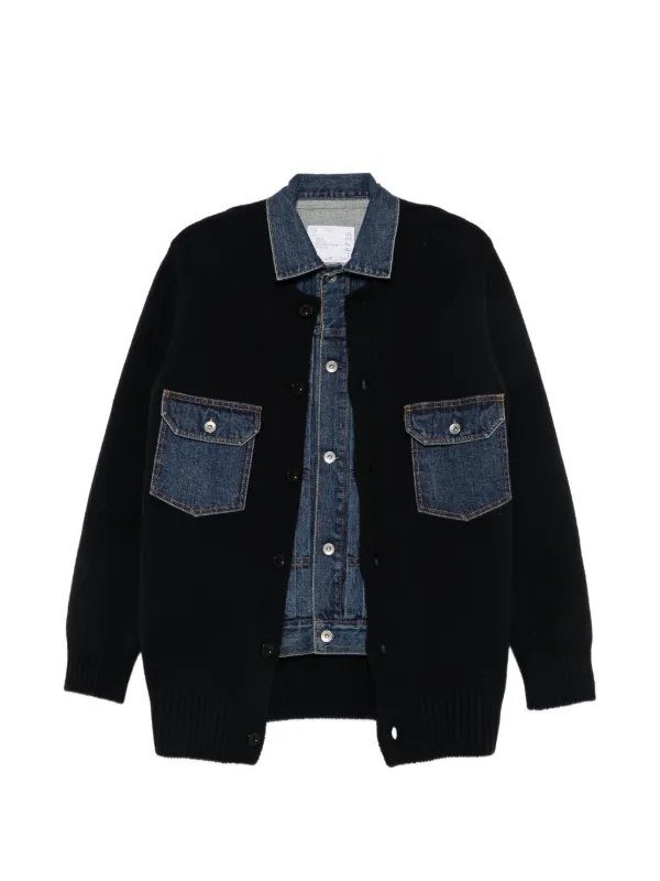 Sacai デニムパネル ジャケット | ブルー | FARFETCH JP