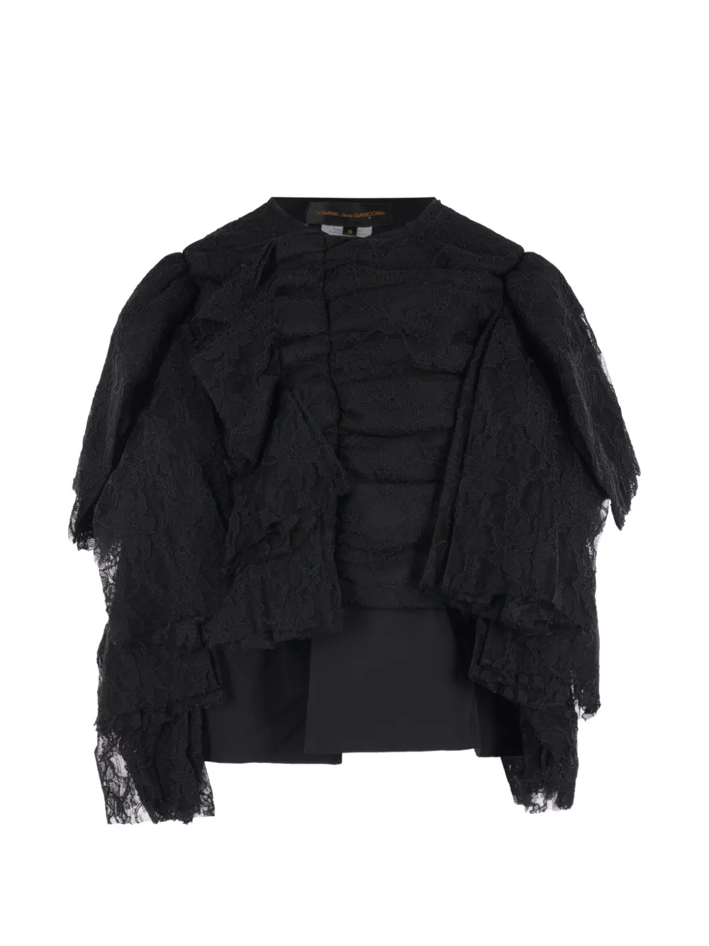 Comme Des Garçons Jack met kanten laag en ruches Zwart