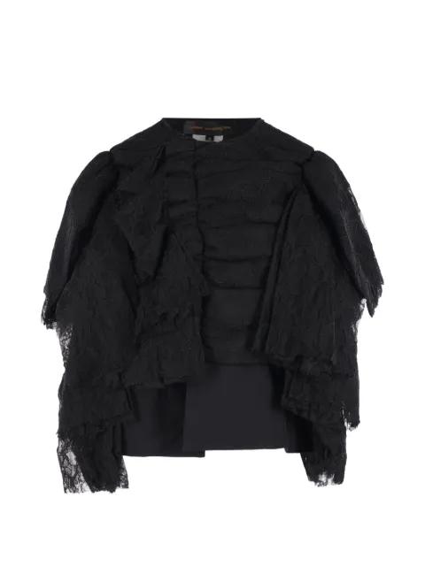 Comme Des Garçons lace-overlay ruffled jacket